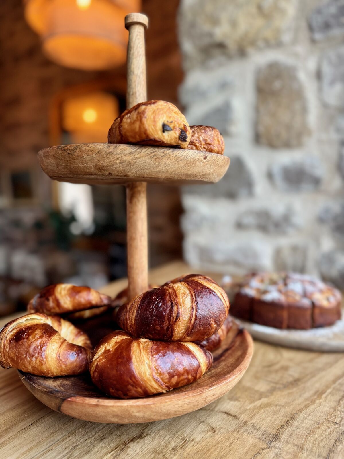 Freshly baked croissants and pains au chocolat